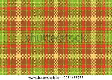 Tartan seamless texture. Background plaid textile. Pattern check fabric vector in red and green colors.