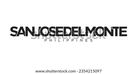 San Jose del Monte in the Philippines emblem for print and web. Design features geometric style, vector illustration with bold typography in modern font. 