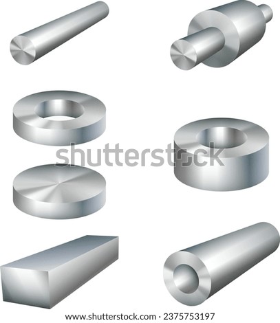 steel products metal parts vector illustration