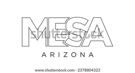 Mesa, Arizona, USA typography slogan design. America logo with graphic city lettering for print and web products.