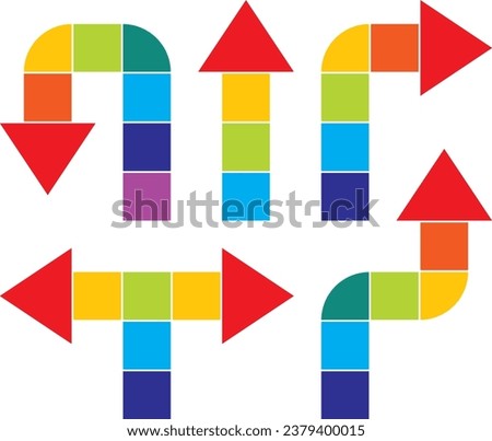 Color arrow rainbow set icons design elements. Vector illustration.