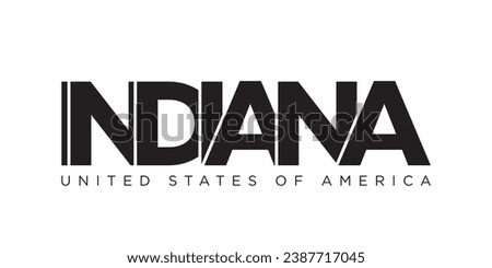 Indiana, USA typography slogan design. America logo with graphic city lettering for print and web products.