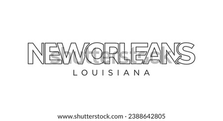 New Orleans, Louisiana, USA typography slogan design. America logo with graphic city lettering for print and web products.