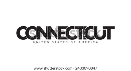 Connecticut, USA typography slogan design. America logo with graphic city lettering for print and web products.