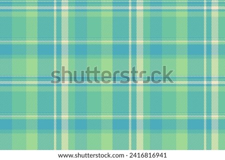Day pattern vector check, refresh texture textile background. Damask tartan fabric seamless plaid in cyan and mint colors.