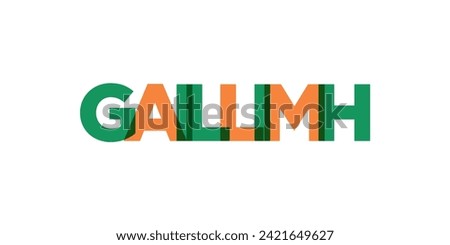 Gaillimh in the Ireland emblem for print and web. Design features geometric style, vector illustration with bold typography in modern font. Graphic slogan lettering isolated on white background.