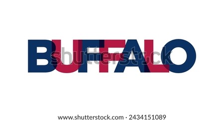 Buffalo, New York, USA typography slogan design. America logo with graphic city lettering for print and web products.