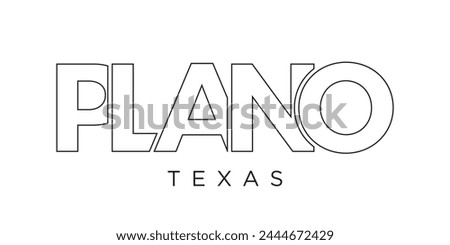 Plano, Texas, USA typography slogan design. America logo with graphic city lettering for print and web.
