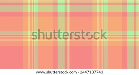 Scratch tartan textile texture, wear plaid fabric background. Plain pattern check vector seamless in red and orange color.