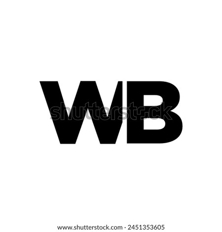 Letter W and B, WB logo design template. Minimal monogram initial based logotype.