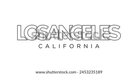Los Angeles, California, USA typography slogan design. America logo with graphic city lettering for print and web.