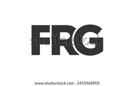 FRG logo design template with strong and modern bold text. Initial based vector logotype featuring simple and minimal typography. Trendy company identity ideal for businesses brand presence.