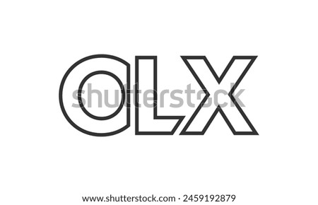 OLX logo design template with strong and modern bold text. Initial based vector logotype featuring simple and minimal typography. Trendy company identity ideal for businesses brand presence.