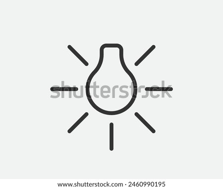 Light dimmer icon line trendy design. Electricity lamp saving energy sign. Black and white flat style.