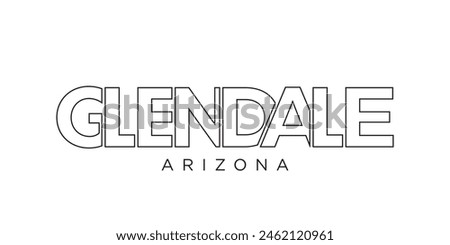 Glendale, Arizona, USA typography slogan design. America logo with graphic city lettering for print and web.