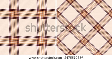 Texture background pattern of plaid fabric tartan with a seamless check vector textile. Set in coffee colors for book cover design ideas.