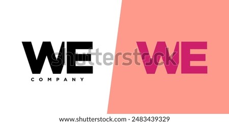 Letter W and E, WE logo design template. Minimal monogram initial based logotype.