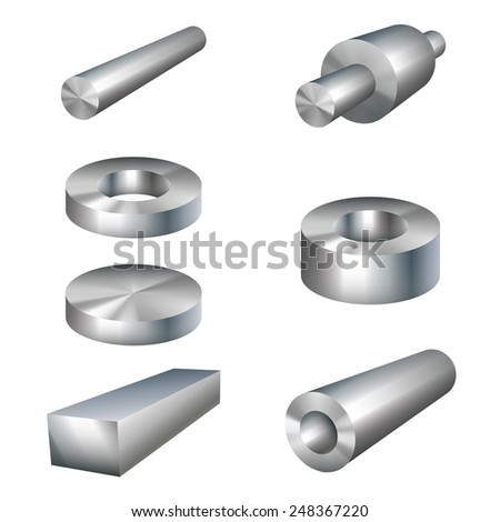 steel products metal parts vector illustration