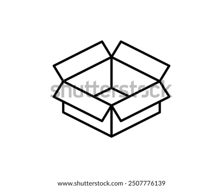 Delivery packaging vector icon. Cargo cardboard box icons. Carton package sign from line geometric shapes.