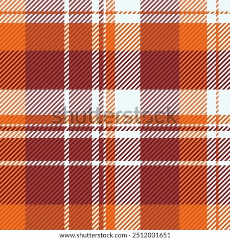 Front pattern tartan seamless, screen textile plaid texture. Infinity background check vector fabric in red and orange colors palette.