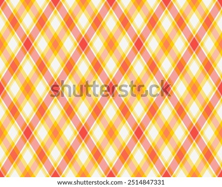 Argyle pattern of geometric rhombus. Harlequin check wallpaper design. Classic diamond shaped textile material for web background, print fabric clothing, sweater, wrapping paper, gift card, invitation