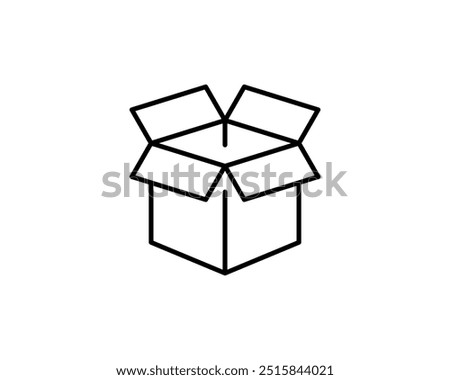 Delivery packaging vector icon. Cargo cardboard box icons. Carton package sign from line geometric shapes.