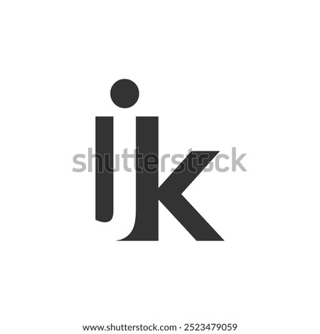 JK creative geometric initial based modern and minimal logo. Letter j k trendy fonts. Universal professional elegant techno vector design.