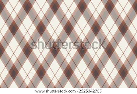 Argyle pattern of geometric rhombus. Harlequin check wallpaper design. Classic diamond shaped textile material for web background, print fabric clothing, sweater, wrapping paper, gift card, invitation