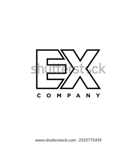 Letter E and X, EX logo design template. Minimal monogram initial based logotype.