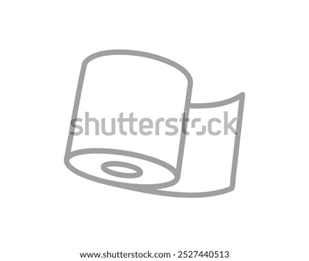 Toilet paper roll or tube icon design, template for wc. Bathroom hygiene icons, kitchen cleaning towel. Blank soft scroll product.