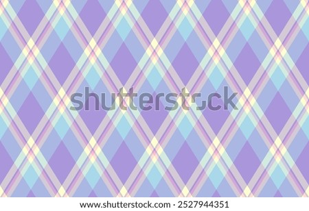 Argyle pattern of geometric rhombus. Harlequin check wallpaper design. Classic diamond shaped textile material for web background, print fabric clothing, sweater, wrapping paper, gift card, invitation