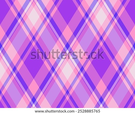 Argyle pattern of geometric rhombus. Harlequin check wallpaper design. Classic diamond shaped textile material for web background, print fabric clothing, sweater, wrapping paper, gift card, invitation