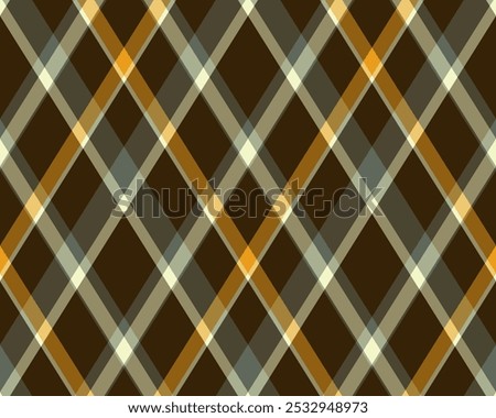 Argyle pattern of geometric rhombus. Harlequin check wallpaper design. Classic diamond shaped textile material for web background, print fabric clothing, sweater, wrapping paper, gift card, invitation