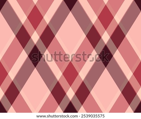 Argyle pattern of geometric rhombus. Harlequin check wallpaper design. Classic diamond shaped textile material for web background, print fabric clothing, sweater, wrapping paper, gift card, invitation