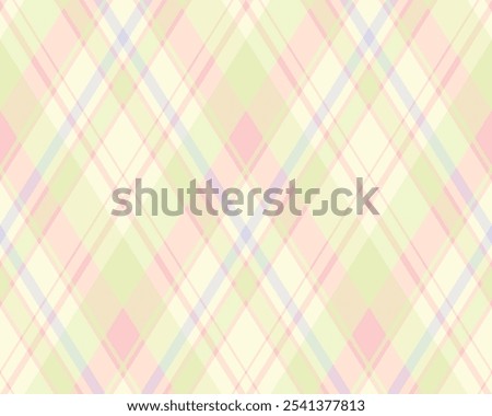 Argyle pattern of geometric rhombus. Harlequin check wallpaper design. Classic diamond shaped textile material for web background, print fabric clothing, sweater, wrapping paper, gift card, invitation