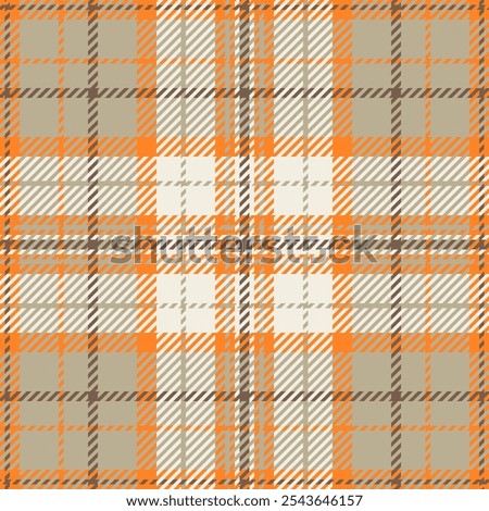 Velvet plaid texture tartan, variation textile pattern seamless. Window vector fabric background check in orange and pastel colors palette.