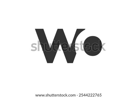 WO creative geometric initial based modern and minimal logo. Letter w o trendy fonts. Universal professional elegant techno vector design.