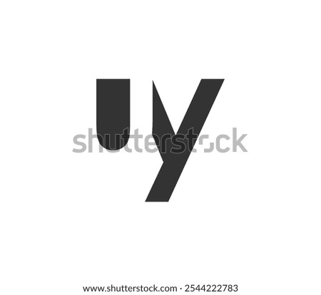 UY creative geometric initial based modern and minimal logo. Letter u y trendy fonts. Universal professional elegant techno vector design.