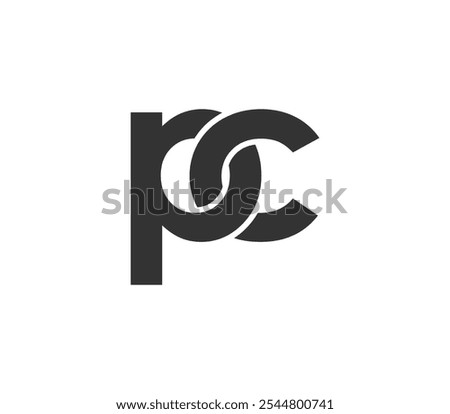 PC creative geometric initial based modern and minimal logo. Letter p c trendy fonts. Universal professional elegant techno vector design.