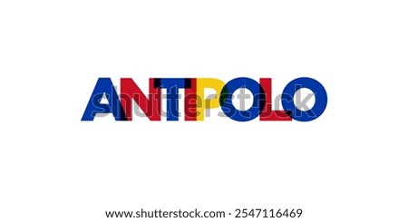 Antipolo in the Philippines emblem. The design features a geometric style, vector illustration with bold typography in a modern font. The graphic slogan lettering.