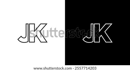 Letter J and K, JK logo design template. Minimal monogram initial based logotype.