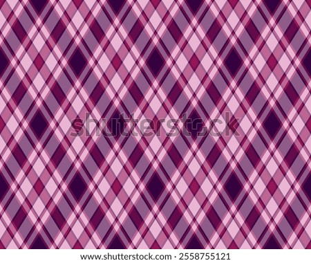 Argyle pattern of geometric rhombus. Harlequin check wallpaper design. Classic diamond shaped textile material for web background, print fabric clothing, sweater, wrapping paper, gift card, invitation