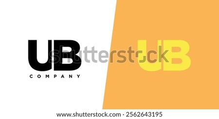 Letter U and B, UB logo design template. Minimal monogram initial based logotype.