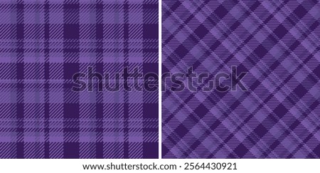 Check seamless pattern of plaid textile fabric with a tartan vector texture background. Set in halloween colours for symmetry tissue designs in fashion.