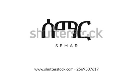 Semar in the Ethiopia emblem. The design features a geometric style, vector illustration with bold typography in a modern font. The graphic slogan lettering.