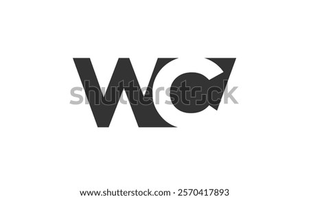 WC creative geometric initial based modern and minimal logo. Letter w c trendy fonts. Universal professional elegant techno vector design.