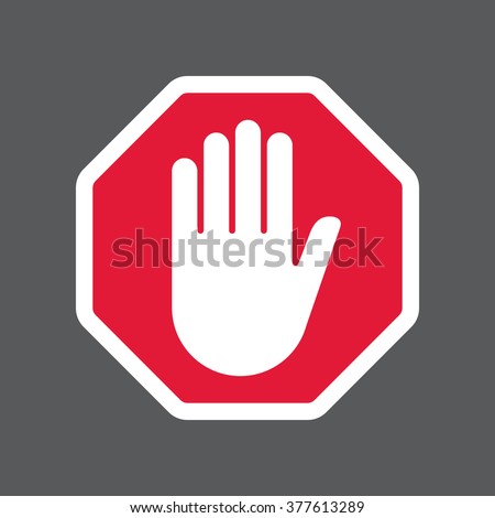 Hand blocking sign stop .Vector illustration. EPS 10.
