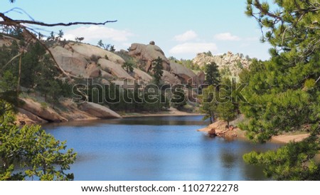 Lake in Curt Gowdy State Park Imagine de stoc © 
