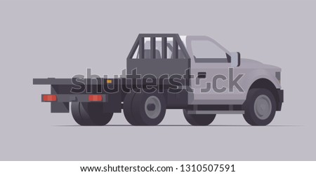 Vector isolated flatbed redi-deck utility pickup truck