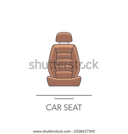 Car seat icon. Outline colorful icon of car seat on white. Vector illustration